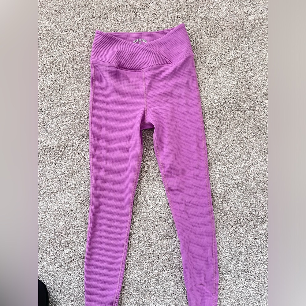 Year of Ours brand, High waisted thermal leggings, small, mauve color